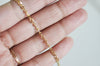 Chaine acier dorée 14 carats fantaisie maille courbe large,chaine doree,acier chirurgical,création bijoux, 1metre,5mm, G3146