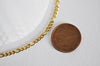 Chaine acier doré 18k maille figaro,chaine qualite,chaine collier, chaine bijoux,acier inoxydable,4x3mm, vendue au mètre-G1692