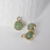 Pendentif goutte jade vert doré facettes,pendentif pierre,bijou pierre,pendentif pierre,jade vert naturel,pendentif jade,14mm,les 2,G1614