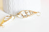 coquillage naturel blanc doré, pendentif argent création bijoux, coquillage nacré, bijou coquillage naturel,43-47mm-G2087