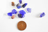 Sable agate bleue naturelle brute roulée,pierre naturelle,lithotherapie,chips agate bleue,Sachet 20 grammes,8-19mm-G396