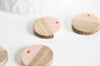 perle disque bois résine rose,bois naturel,perles bois,Perle géométrique,perle ronde,perle ronde bois, création bijoux bois,18mm,les 5 G1011