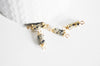 Pendentif connecteur tube jaspe dalmatien doré,pendentif bijoux,tube jaspe,pendentif pierre,jaspe naturel,20mm, l'unité-G1211