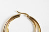 créoles double acier doré, bijoux doré, création bijoux, oreille percée,sans nickel, la paire, boucles acier,42mm -G1311-Gingerlily Perles