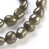 perles pyrite nugget,perles pyrite, fabrication bijoux, pyrite naturelle,nuggets pyrite,création bijoux,6-12mm,fil de 45 perles - G410