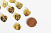 Pendentif coeur doré lettre cristal colorépendentif coeur, pendentif initale, sans nickel,lettre initiale prenom,laiton doré,G3385