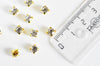 Cabochon cristal carré doré,cabochon transparent,cristal,cabochon or,cabochon à coudre,création bijoux,5x4mm,les 10-G2258-Gingerlily Perles