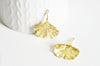 Pendentif feuille laiton,breloque laiton brut, bijou laiton,feuille Gingko, bijoux,pendentif laiton brut,les 2,30mm - G429