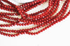 Perles toupies bordeau, perles bijoux, perle cristal rouge, perles rouge vif,Perle verre facette,perle bicone,fil de 130,4x3mm-G2137