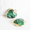 Pendentif coeur malachite facette,pendentif bijoux, pendentif pierre, malachite synthèse, pendentif coeur,17mm, l'unité,G1709