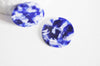 Connecteur acetate cercle bleu nuit, perle acétate, création bijoux, perles plastique,connecteur plastique,lot de 2-10, 2.7cm -G821
