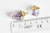 Pendentif améthyste violette brute, fournitures créatives, pendentif pierre, support doré, création bijoux, pierre naturelle, 25mm-G2070