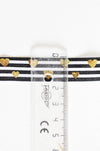 Ruban élastique rayé coeurs or EFJF, fabrication bijoux, bracelet EVJF,ruban mariage,fourniture créative,scrapbooking,16mm,1 mètre-G1583