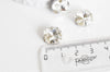 Cabochon cristal carré, fournitures créatives,cabochon transparent,cristal,cabochon argent,cabochon à coudre,création bijoux,12mm-G456-Gingerlily Perles