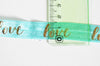Ruban élastique vert or LOVE EFJF, fabrication bijoux, bracelet EVJF,ruban mariage,fourniture créative,scrapbooking,16mm,1 mètre-G2141