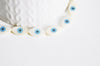 Perle navette nacre colorée mauvais oeil, fournitures créatives, bijou porte-bonheur,chance,perle nacre, gri-gri,15mm,lot de 10 G300