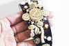 Serre-tête cheveux médaille doré strass perles, accessoires cheveux, barrettes cheveux, accessoire mariage, décoration cheveux, 110mm G416