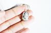 Pendentif hexagone jaspe dalmatien,pendentif pierre, support doré,création bijou pierre naturelle,jaspe naturel,25mm, l'unité, G1866