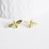 Boucles abeille doré laiton 18k tige argent 935,bijoux doré, créoles originales,oreille percée, la paire, boucle Dorée 18k, 14mm,G2500-Gingerlily Perles