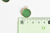 Pendentif rond jade vert, fournitures créatives,pendentif bijoux,pendentif pierre,jade naturel,pendentif rond,20.5mm,l'unité,G2171