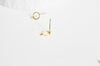 Boucles cercle avec anneau doré laiton 18k tige argent 935,bijoux doré,base boucle,oreille percée, la paire, boucle Dorée 18k, 14mm-G1893-Gingerlily Perles