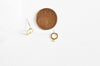 Boucles cercle avec anneau doré laiton 18k tige argent 935,bijoux doré,base boucle,oreille percée, la paire, boucle Dorée 18k, 14mm-G1893-Gingerlily Perles