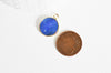 Pendentif rond jade bleu, fournitures créatives,pendentif bijoux,pendentif pierre,jade naturel,pendentif rond,20.5mm-G2173