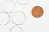 Anneaux créole métal platine, fournitures boucles oreilles,création boucles, créole sans nickel,boucles créoles,lot de 20-50-100,25mm,G2582-Gingerlily Perles