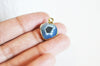 Pendentif agate bleue pendentif pierre, agate naturelle, support doré, création bijoux, pierre naturelle, 17-22mm, l'unité,G2746