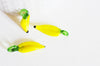 Pendentif banane fruit verre artisanal,perle verre tchèque,fruit verre,pendentif verre,verre artisanal,pendentif chance,25mm,les 5,G2966