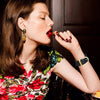 Bracelet cuir rouge bordeaux réglable boucle dorée,cuir naturel, bracelet pour femme, bracelet en cuir, bracelet doré, 25.5mm G4791-Gingerlily Perles