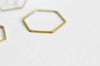Connecteur hexagone laiton brut,connecteurs, laiton brut, pendentif géométriquecréation bijoux, lot de 10, 20mm,G2759
