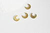 Breloque lune laiton brut , fournitures créatives, pendentif sans nickel,creation bijoux, pendentif géométrique,9mm,lot de 10,G2558