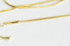 Chaine fine dorée serpent 16K 2.5 microns,chaine collier, création bijoux, chaine complète,chaine dorée,1.5 mm, 44cm,l'unité,G3269