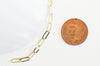 Chaine fine dorée rectangle 16K,chaine plaquée or 2.5 microns, chaine collier,création bijou,chaine dorée,1.8 mm,chaine au mètre,G2938