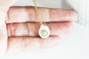 Collier chaine acier dorée 14k perle Oeil,collier fantaisie,sans nickel,perle naturelle, chaine acier doré, chaine complète,2mm,42cm-G1141-Gingerlily Perles