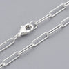 Chaine laiton argentée maille rectangle,chaine collier pour la création de bijoux,chaine large,12x3.5mm,chaine complète,G3171