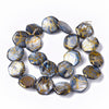 Perle hexagone nacre naturelle gris or, perle hexagonale, coquillage pour création bijoux,20mm, le fil de 20 perles G5130