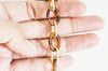 Grosse Chaine ronde écaille acrylique et aluminium doré texturé,perle acétate, chaine plastique,17.5mm, le mètre, G5066