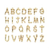 Pendentif lettre zamac doré 18k sans nickel bambou,pendentif initale lettre mot prenom,à l'unité,14-18mm G4810