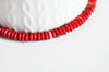 perles rondelles bambou de mer rouge, perles imitation corail, fabrication bijoux, corail naturel, fil de 120perles, 7-7.5mm G3886