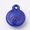 Pendentif rond Mauvais Oeil verre bleu,pendentif verre artisanal chance pour création bijoux, 12mm,l'unité,G3236