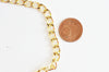 Chaine doré maille plate lisse aluminium doré pâle,chaine collier,création bijoux,chaine plate,10mm,vendue au mètre G5297
