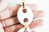 Grosse Chaine ovale acrylique et CCB blanche acétate, chaine de sac,chaine plastique création bijoux,43mm, le mètre G4644