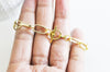 Bracelet maille trombone aluminium doré un bracelet doré à gros maillons pour création de bijoux,18.3cm G5286-Gingerlily Perles