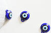 Pendentif rond Mauvais Oeil verre bleu,pendentif verre artisanal chance pour création bijoux, 12mm,l'unité,G3236