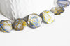 Perle hexagone nacre naturelle gris or, perle hexagonale, coquillage pour création bijoux,20mm, le fil de 20 perles G5130