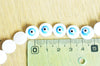 Perl ronde nacre blanche mauvais oeil, fournitures créatives,chance, cabochon nacre, gri-gri,12mm ,lot de 10 G4627