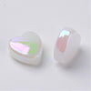 Perle coeur plastique blanc irisé,pendentif acrylique,perle,création bijoux plastique coloré, 8mm, lot de 30 (5.7gr)G3490