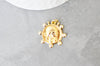 Pendentif médaille ronde monnaie zircons, pendentif doré, médaillon,métal doré, création bijoux, médaille or ,21mmG3476
